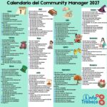 Calendario del community manager 2027 con efemérides y días especiales para redes sociales.